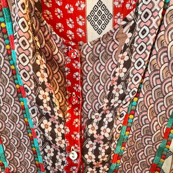 Johnny Was Multicolor Patterned Blouse - Picture 5 of 5